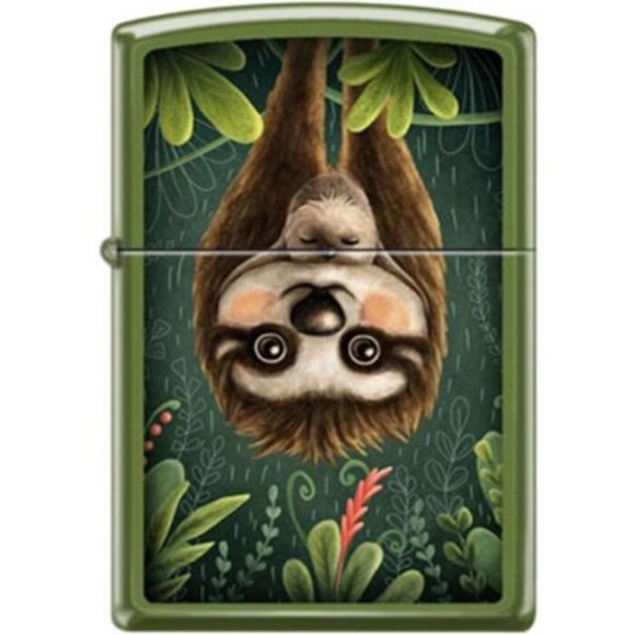 zippo Other - Cool Moss Green Sloth Zippo Lighter